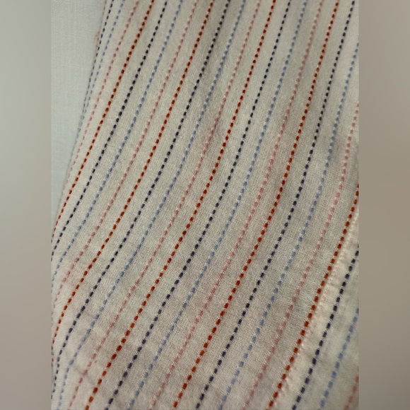 Madewell Courier White Shirt in Stitched Rainbow Stripe XL - Picture 9 of 10